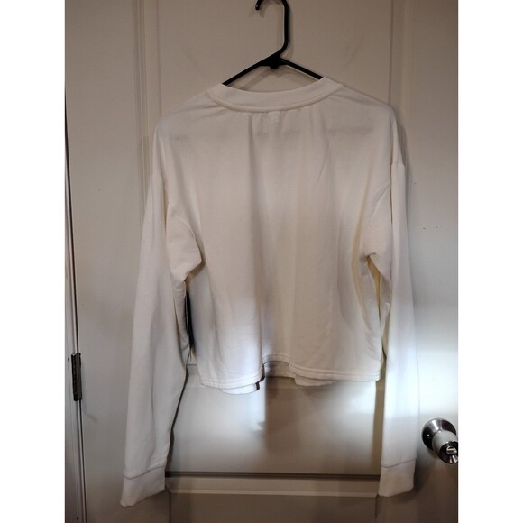 Women's 90 Degree Crewneck Sweatshirt Gardenia White Large - Picture 3 of 5